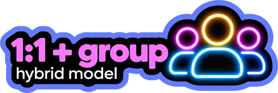 1:1 + group, hybrid model